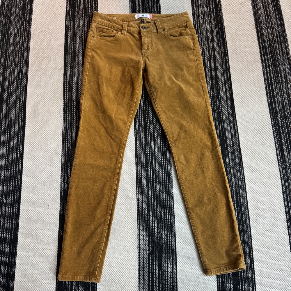 CAbi Pants Women's Mustard Brown Skinny Corduroy‎ Jeans Size 4